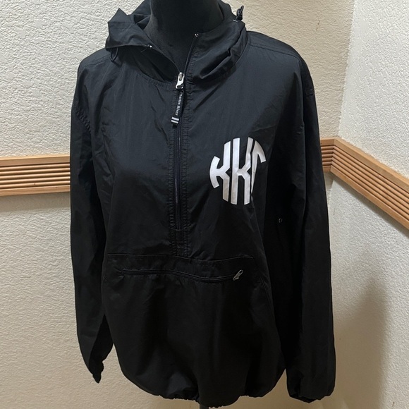 Charles River Apparel Jackets & Blazers - Charles River Apparel Black Windbreaker with White Kappa Kappa Gamma Size M